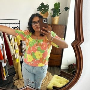 Sanctuary, neon floral top